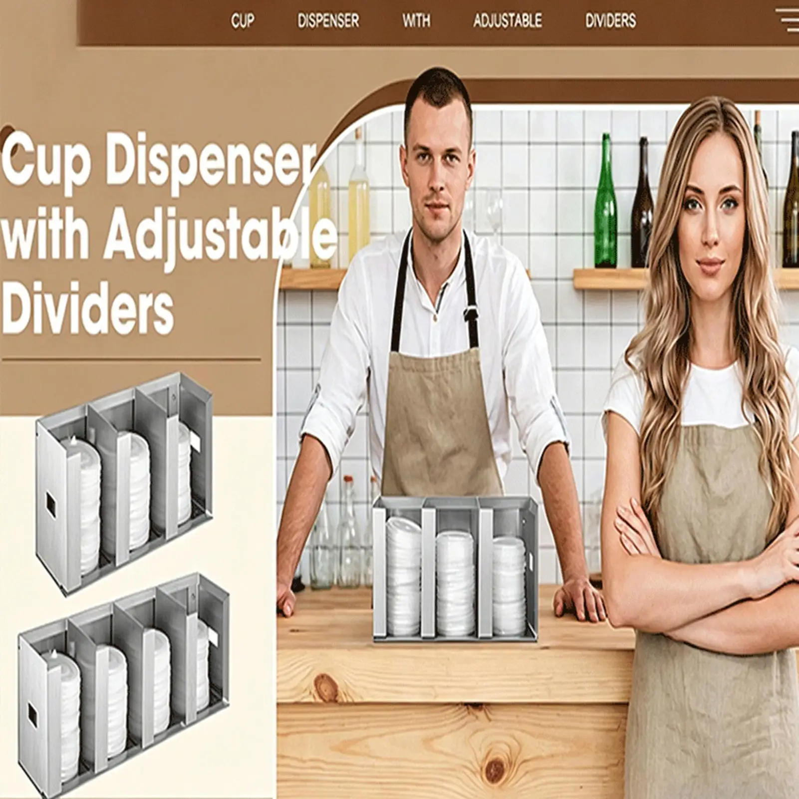 Home Bar And Coffee - Органайзер-диспенсер для чашек и крышек с