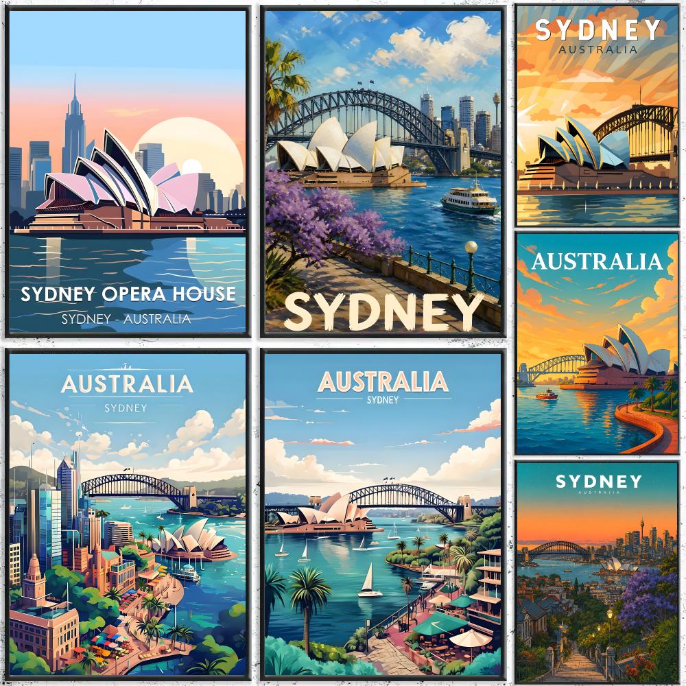 Home Bar Sydney - Арт-постер «Путешествия по Сидни», самоклеящиеся водонепроницаемые