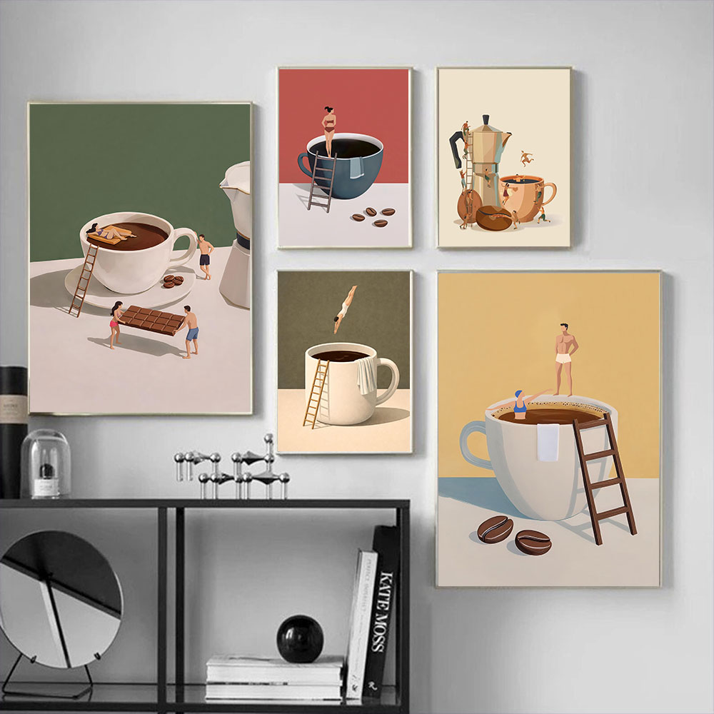 1 шт. безрамный постер «Кофе-п – обзор и цена Home Bar And Coffee